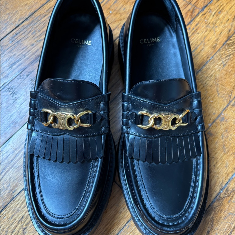 Celine Margaret Loafer in black leather - Picture 3 of 4